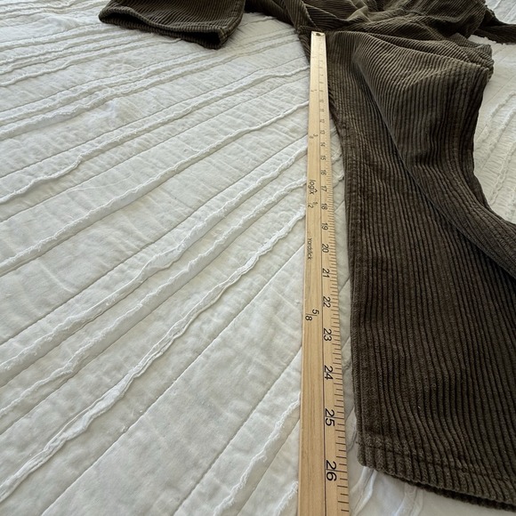 Old Navy corduroy slouchy straight workwear overalls Women 12 Arboretum - Picture 8 of 11